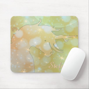 Stroom Unicorn Silhouette (misty yellow sterren) Muismat