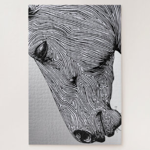 Stroom van de Wilde Minimalistische Lijnkunst Paar Legpuzzel