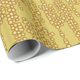 Stroom van gouden bellen cadeaupapier