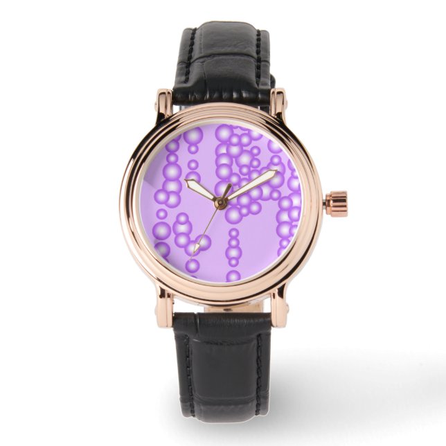 Stroom van luchtbellen, lavender horloge (Voorkant)