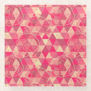 Stroomgeometrisch patroon glazen onderzetter