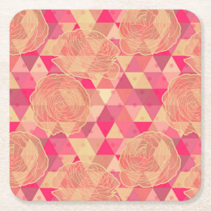 Stroomgeometrisch patroon vierkante kartonnen onderzetter