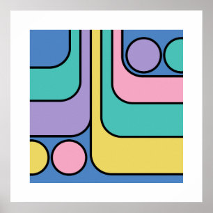 Stroomlijn moderne retro stijl geometrisch ontwerp poster