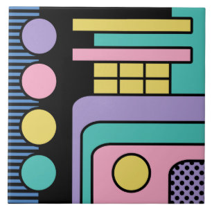 Stroomlijn moderne retro stijl geometrisch ontwerp tegeltje