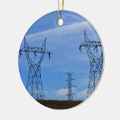 Stroomlijnen in de blauwe lucht keramisch ornament (Links)