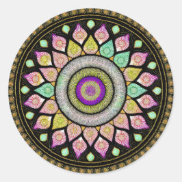STROOMMANDALA ART VOOR SPIRITUELE BEMIDDELING RONDE STICKER