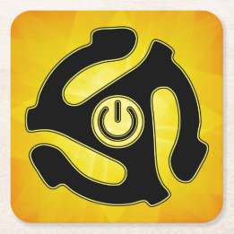 Stroomrecordadapter van 45 rpm vierkante kartonnen onderzetter