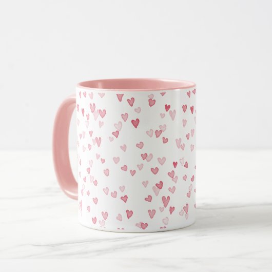 Stroomroze harten Mok (Voorkant links)