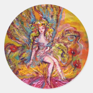 STROOMVRIJHEID OP DE PINK IRIS-fantasie Ronde Sticker
