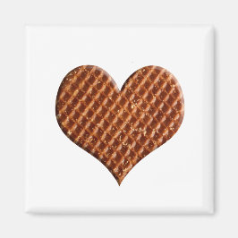 Stroopwafel hartjes magneet