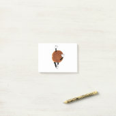 Stroopwafel springen voor vreugde. post-it® notes (Op bureau)