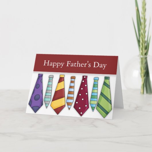 Stropdas 2 Vaderdag blanco Wenskaart van papa Kaart (Voorkant)