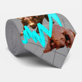 Stropdas aandelenmarkt (klik op eigen kleur) blauw (Opgerold)