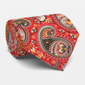 Stropdas - Abstract Paisley Red (Opgerold)