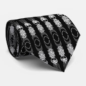 Stropdas  African Masks Zwart Wit 2 (Opgerold)