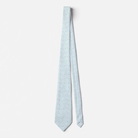 Stropdas Aqua and White Wave Pattern Wedding (Voorkant)