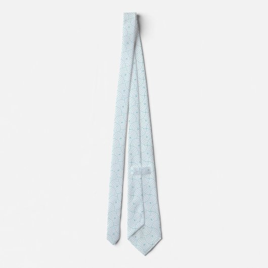 Stropdas Aqua and White Wave Pattern Wedding (Achterkant)