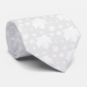 Stropdas Autumn Maple Leaf - White (Opgerold)