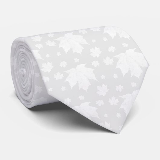 Stropdas Autumn Maple Leaf - White (Opgerold)