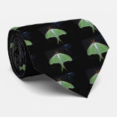 Stropdas Black and Green Luna Moth (Opgerold)