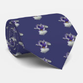 Stropdas - Blauw en witte reuzenventilator (Opgerold)