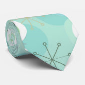 Stropdas Blauw/groen Retropatroonpatroon (Opgerold)