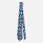 Stropdas Blauw/wit Ikat Design Mannen (Voorkant)