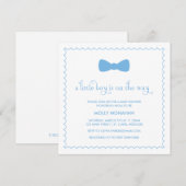 Stropdas blauwe boe | Baby shower Uitnodiging (Voorkant / Achterkant)