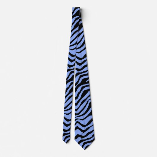 Stropdas Blauwe en zwarte zebra afdrukken (Achterkant)