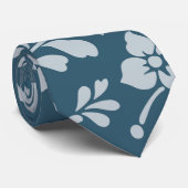 Stropdas Blauwe Floral Pattern (Opgerold)