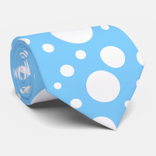 Stropdas Blauwe spots (Opgerold)