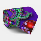 Stropdas - Bokeh Fractal Paars Terquoise (Opgerold)