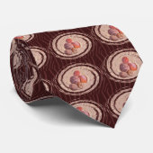 Stropdas Circle & Shells - Mahogany (Opgerold)
