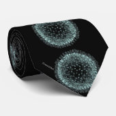 Stropdas - Coronavirus White op zwart (Opgerold)