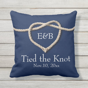 Stropdas de Knot Outdoor Navy Wedding Pillow Buitenkussen