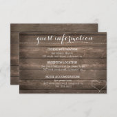 Stropdas de Knot Rustic Wood Wedding Information C Informatiekaartje (Voorkant / Achterkant)