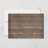 Stropdas de Knot Rustic Wood Wedding RSVP Card (Achterkant)