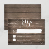 Stropdas de Knot Rustic Wood Wedding RSVP Card (Voorkant / Achterkant)