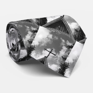 Stropdas, de Oude Landenkerk. Zwart en wit Stropdas