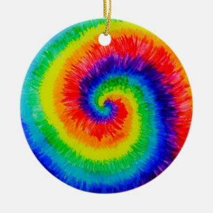 Stropdas Die Rainbow in Alcohol Ink Keramisch Ornament