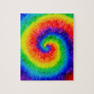 Stropdas Die Rainbow in Alcohol Ink Legpuzzel