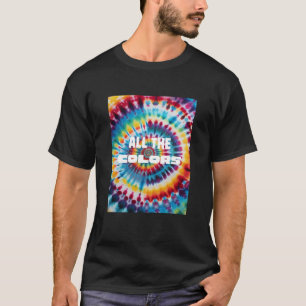 Stropdas-Dye Bold Retro Regenboog Kleuren T-shirt