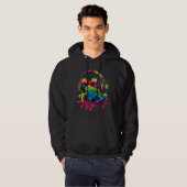 Stropdas-Dye Frog Peace Sign Hippie Frog Met Hoofd Hoodie (Voorkant volledig)
