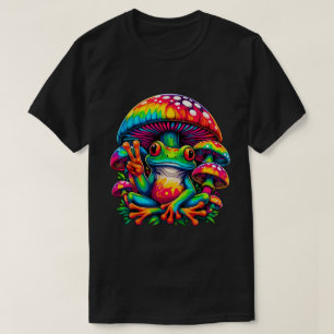 Stropdas-Dye Frog Peace Sign Paddenstoel Hippie T-shirt