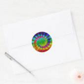 Stropdas-Dye Groovy Rainbow Ronde Sticker (Envelop)