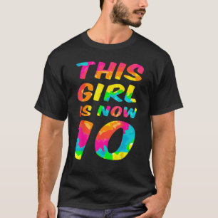 Stropdas-Dye Lettering Meisje Dochter 10e Verjaard T-shirt