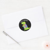 Stropdas-dye-nosaur Funny Dinosaur Pun Dark BG Ronde Sticker (Envelop)