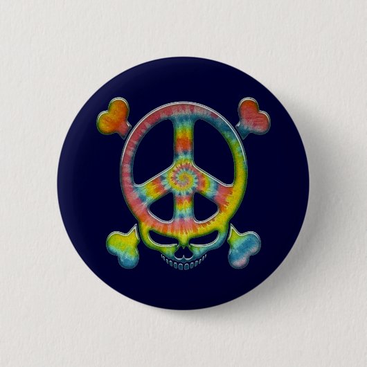 Stropdas-Dye Peace Pirate Ronde Button 5,7 Cm (Voorkant)