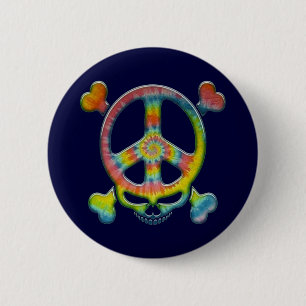 Stropdas-Dye Peace Pirate Ronde Button 5,7 Cm