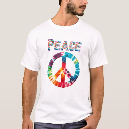 Stropdas-Dye Peace Sign Retro Style T-shirt (Voorkant)